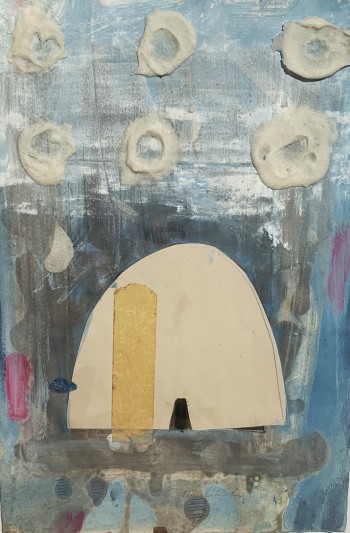 Nr. 2 Iglu 2017 übermalte Rad.  38,5 x 26,3 cm