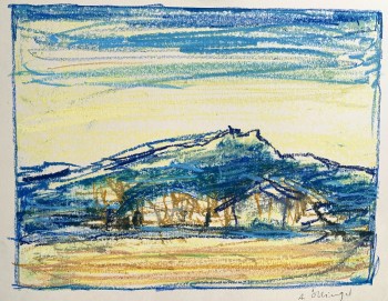 Nr. 35 Osser II 2026 Ölkreide über Lichtdruck 33 x 49 cm