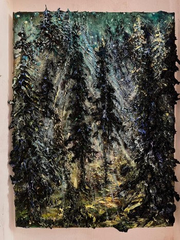 Nr. 12 Malers Waldnacht 2024-2026 Öl a. Lw. 40 x 32 cm