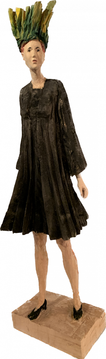 Nr. 1 Frau mit Plisseekleid 2021  Pappel H 98 cm