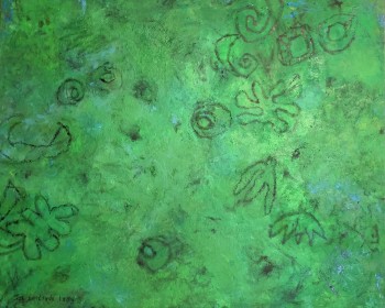 Nr. 3 Übergrünt Mischt. a. Lw. 90 x 110 cm