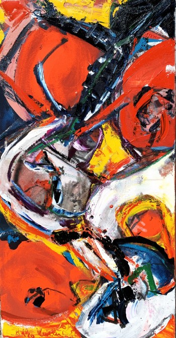 Nr. 8 Zwischen der Welt und mir 2023 Öl a. Lw. 125 x 65 cm