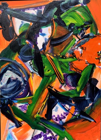 Nr. 14 An der Kreuzung von Gier und Begehren 2023 Öl a. Lw. 70 x 50 cm