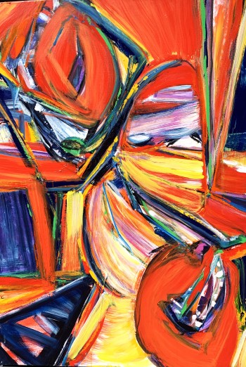 Nr. 7 Auf dem Rücken meiner Freunde 2023 Öl a. Lw. 100 x 70 cm