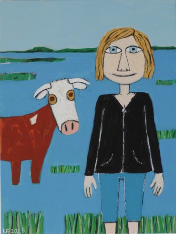 Nr. 38 Am Engure See 2025 Acryl u. Kohle a. Holz 40 x 30 cm