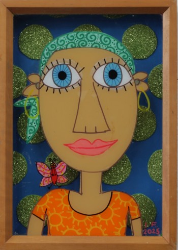 Nr. 51 Mariposa 2025 Hinterglasmalerei 30,5 x 21 cm