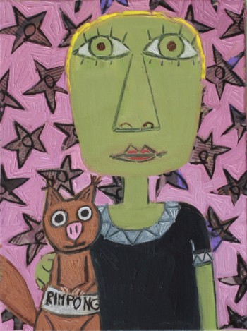 Nr. 21 Frimpong 2024 Öl u. Collage a. Lw. 40 x 30 cm