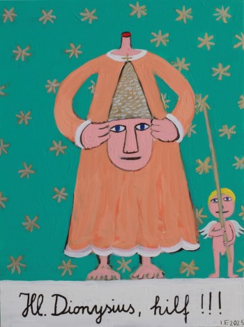 Nr. 33 Hl. Dyonisius, hilf!  2025 Acryl a. Holz 40 x 30 cm