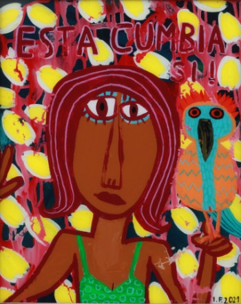 Nr. 1 Esta Cumbia 2021 Hinterglasmalerei 45 x 34 cm