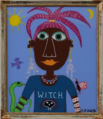 Nr. 7 W.I.T.C.H. 2026 Hinterglasmalerei 48 x 42 cm