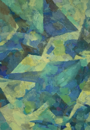 Nr. 2 Blaugelbe Komposition 2018 70 x 50 cm