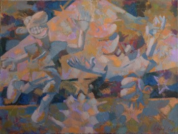 Nr. 1 football duel 2018 Öl a. Lw. 50 x 80 cm
