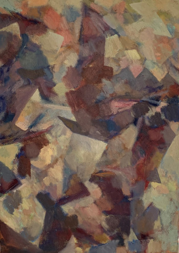 Nr. 3 Violettgelbe Komposition 2019 70 x 50 cm