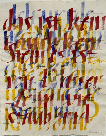 Nr. 3 Schriftkomposition 1 2016 Pigment a. Pap. 45 x 37 cm