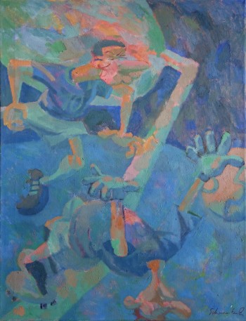 Nr. 2 goal! 2018 Öl a. Lw. 85 x 65 cm