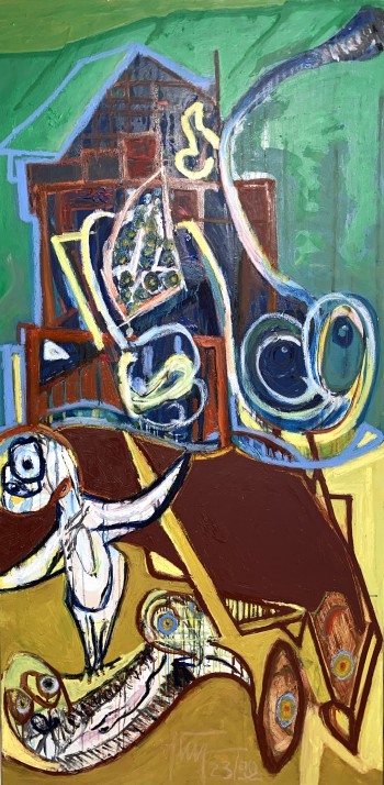 Nr. 2 o.T. 2023 Öl a. Lw. 140 x 70 cm