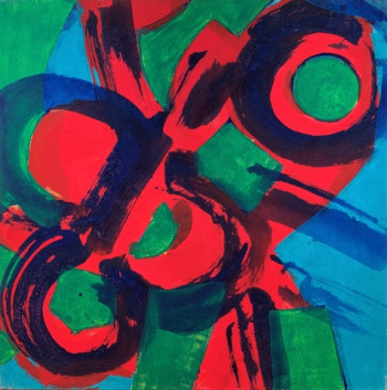 Nr. 12 o.T. 141 Acryl a. Lw.  60 x 60 cm