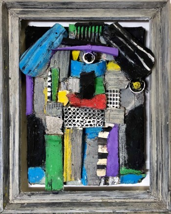 Nr. 67 Reliefkopf 2025 Materialbild 63 x 43 x 10 cm