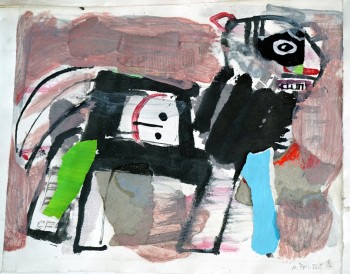 Nr. 70 Großes Getragensein 2025 Monotypie Coll.  35 x 50 cm