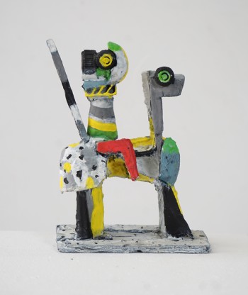 Nr. 82 Little Don Quijote 2024 Bronze bemalt 18 x 14 x 8 cm