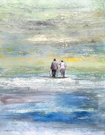 Nr. 4 Noli me tangere 2023 Acryl, Lack, Coll. a. Lw.  150 x 115 cm