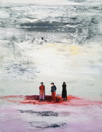 Nr. 7 Kaum wird sie es preisgeben 2024  Acryl, Lack, Coll. a. Lw. 150 x 115 cm