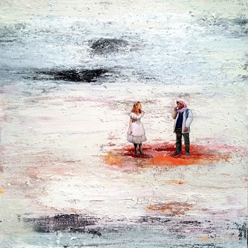 Nr. 6 Schaudern im Blick 2024 Acryl, Lack, Coll. a. Lw. 100 x 100 cm