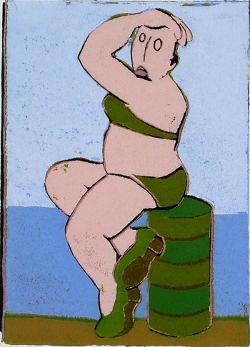 Nr. 26 Pin-Up II 2014 Linolschnitt 18 x13 cm A 10