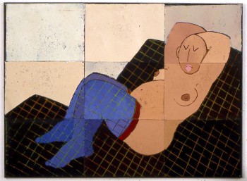 Nr. 16 Die Frau mit den Strümpfen 2008 Linolschnitt 85 x 116 cm