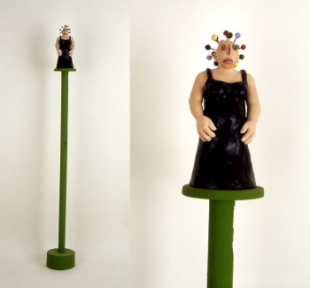 Nr. 10 Frau en vogue II  2010 Keramik Beton div. Mat. 173 x 20 x 20 cm