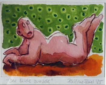Nr. 10 Der Blick zurück 2025 Aquarell 10 x 14 cm