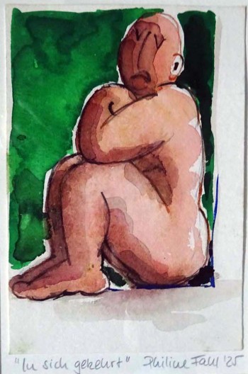 Nr. 12 In sich gekehrt 2025 Aquarell 15  x10 cm