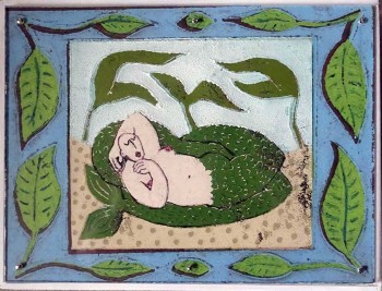 Nr. 15 The long and winding tail 2023 Lindolschnitt 18 x 24 cm