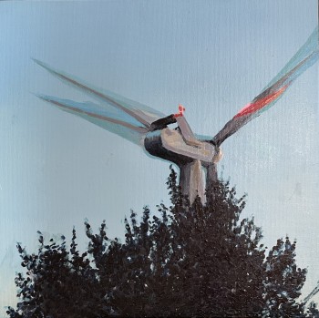 Nr. 4 Hinter Hecken.... 2023 Öl a. Malplatte 30 x 30 c2