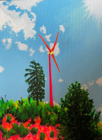 Nr. 7 Skizze Looming Windsäbler 2017 Öl a. Malplatte 40 x 30 cm