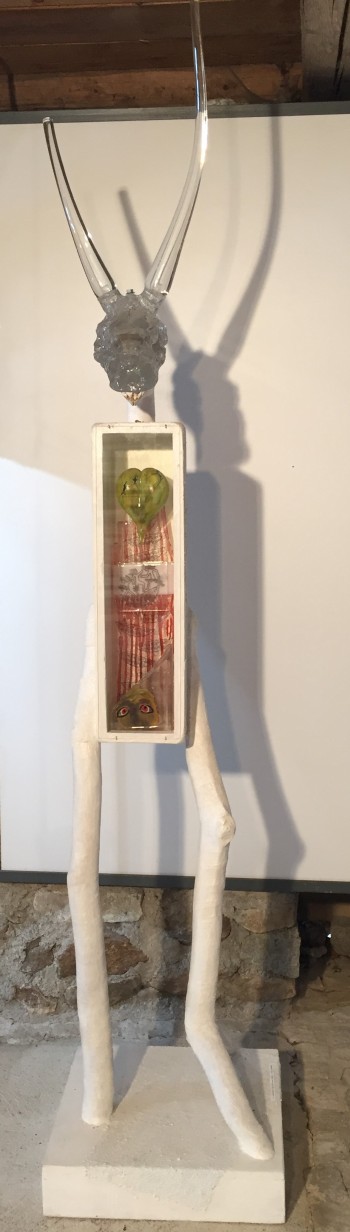 Nr. 7  Hyperboreer II Glas, Holz, Leinen, Kunstharz H 245 cm