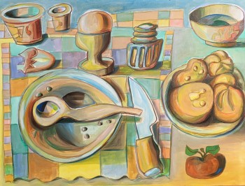 Nr. 1 o.T. Acryl a. Lw. 58 x 75,5 cm
